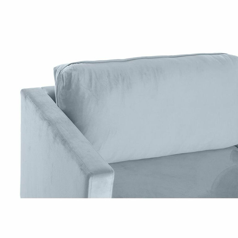 Canapé DKD Home Decor 210 x 78 x 85 cm Sixties Doré Métal Velours Bleu ciel