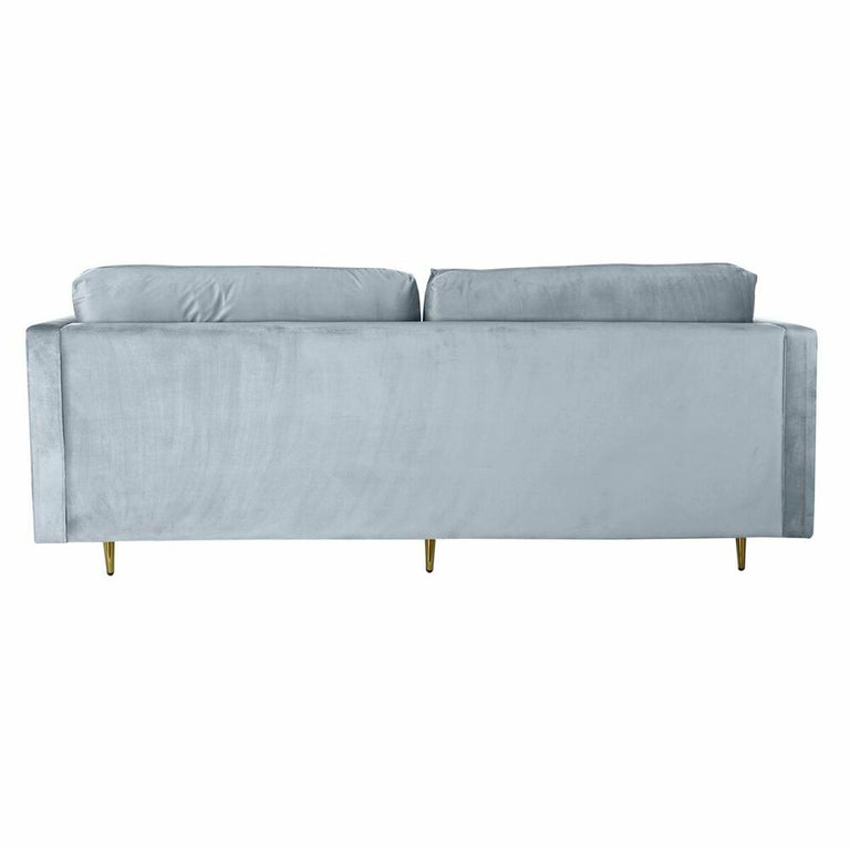 Canapé DKD Home Decor 210 x 78 x 85 cm Sixties Doré Métal Velours Bleu ciel