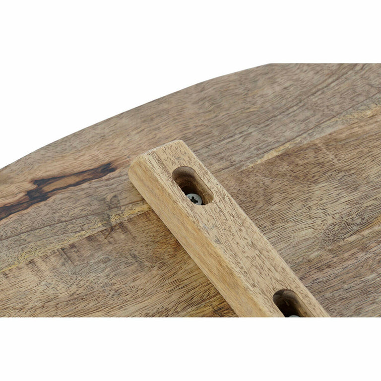 Table d'appoint DKD Home Decor Noir Métal Bois de manguier (90 x 90 x 37 cm)