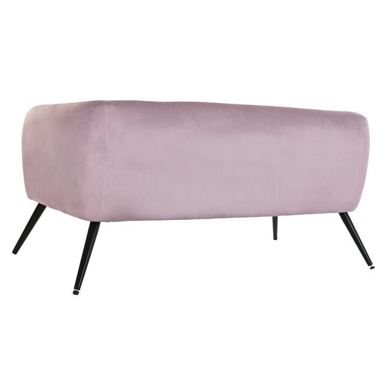 Canapé DKD Home Decor Noir Rose Métal Polyester Shabby Chic (140 x 71 x 71 cm)
