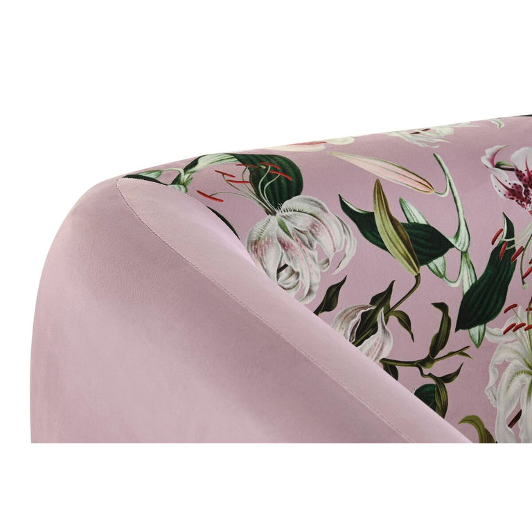 Fauteuil DKD Home Decor Noir Rose Métal Polyester (75 x 71 x 71 cm)