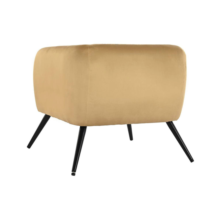 Fauteuil DKD Home Decor 75 x 71 x 71 cm Noir Métal Jaune