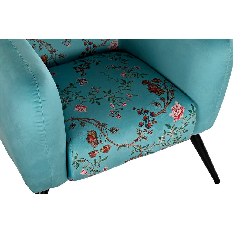 Fauteuil DKD Home Decor 75 x 71 x 71 cm Noir Métal Vert