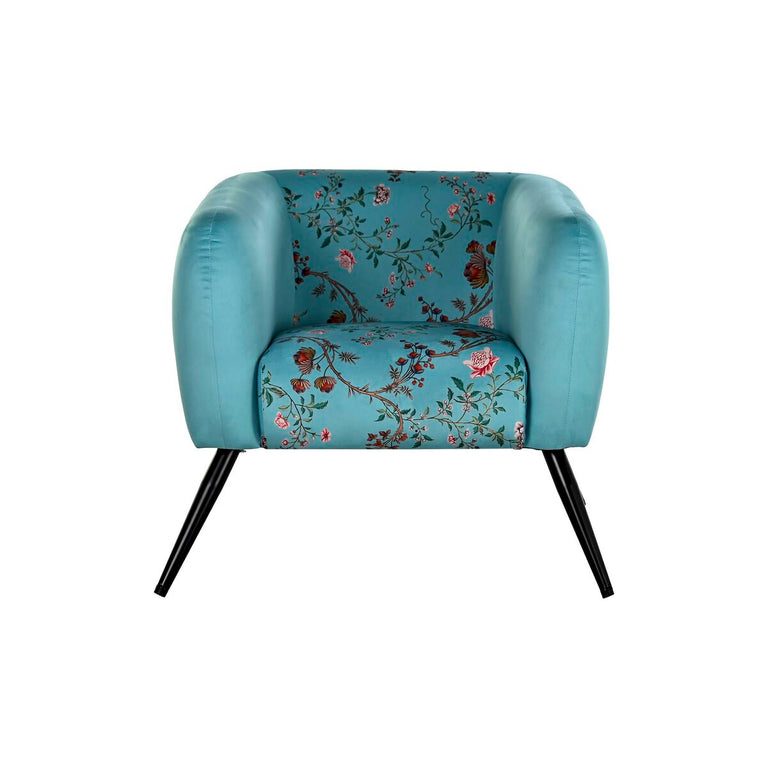 Fauteuil DKD Home Decor 75 x 71 x 71 cm Noir Métal Vert