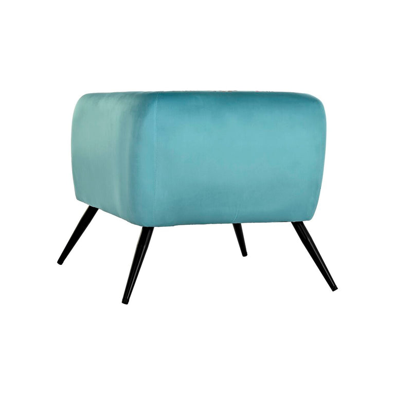 Fauteuil DKD Home Decor 75 x 71 x 71 cm Noir Métal Vert