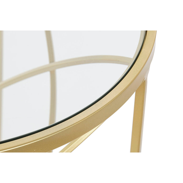 Table d'appoint DKD Home Decor Verre Doré Métal 50 x 50 x 51 cm