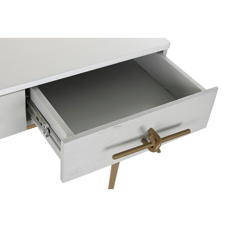 Console DKD Home Decor 90 x 45 x 74 cm Doré Blanc Fer Bois de manguier