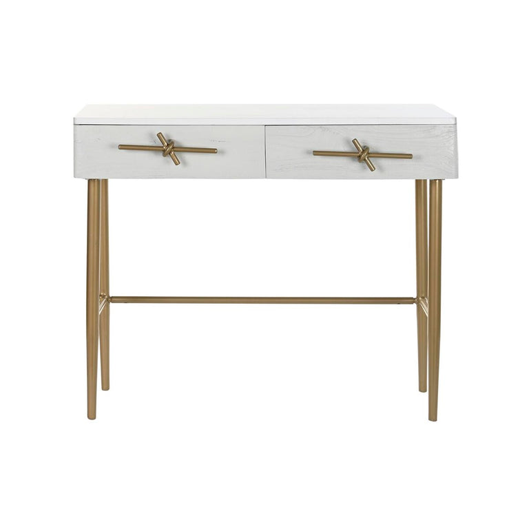 Console DKD Home Decor 90 x 45 x 74 cm Doré Blanc Fer Bois de manguier