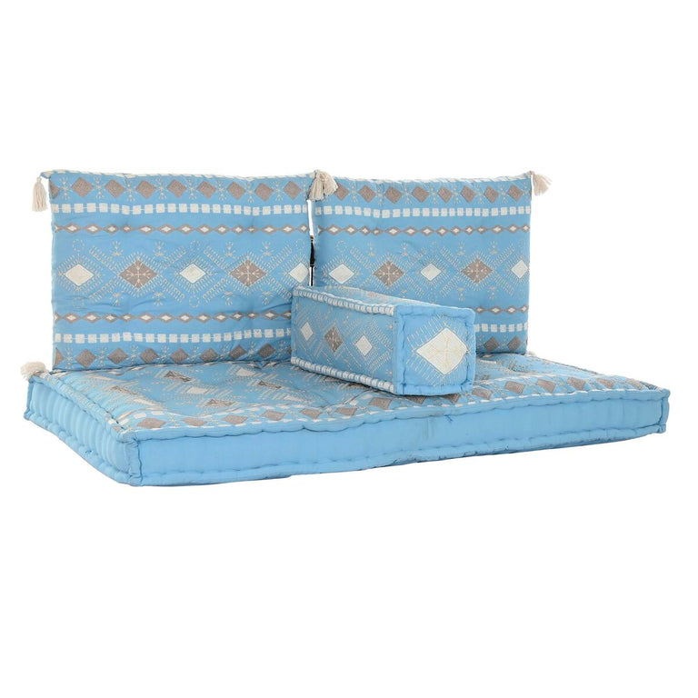 Fauteuil DKD Home Decor 150 x 74 x 14 cm Bleu ciel (4 Pièces)