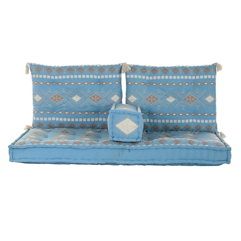 Fauteuil DKD Home Decor 150 x 74 x 14 cm Bleu ciel (4 Pièces)