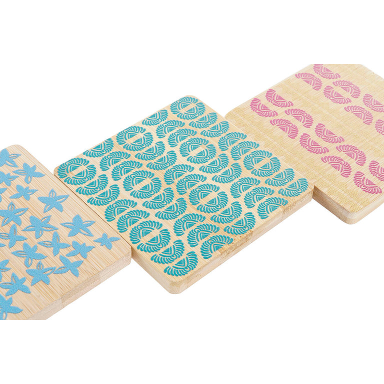 Dessous de verres DKD Home Decor Africa 10 x 10 x 1 cm (6 pcs)