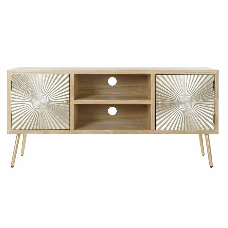 Meubles de télévision DKD Home Decor 130 x 40 x 60 cm Sapin Naturel Doré Métal Bois MDF