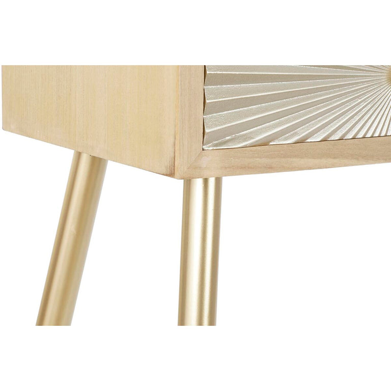 Console DKD Home Decor 100 x 36 x 78 cm Sapin Naturel Doré Métal Bois MDF