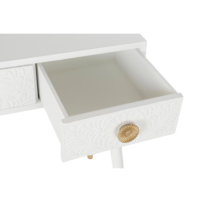 Console DKD Home Decor 110 x 42,5 x 78 cm Sapin Doré Blanc Bois MDF