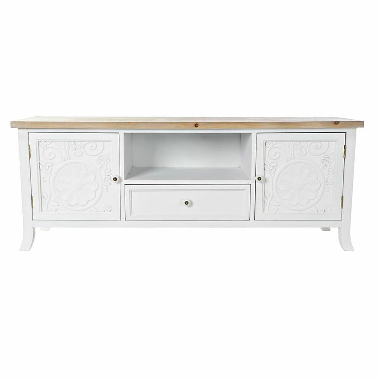Meubles de télévision DKD Home Decor 141 x 40 x 54 cm Sapin Naturel Blanc Bois MDF