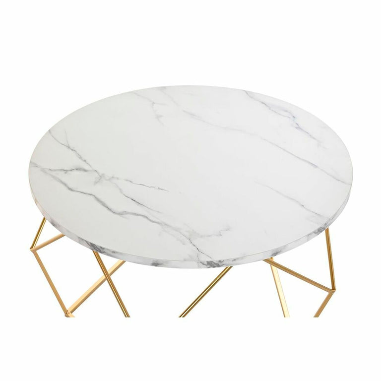 Set de 2 Tables Gigognes DKD Home Decor 80 x 80 x 42 cm Doré Métal Bois MDF