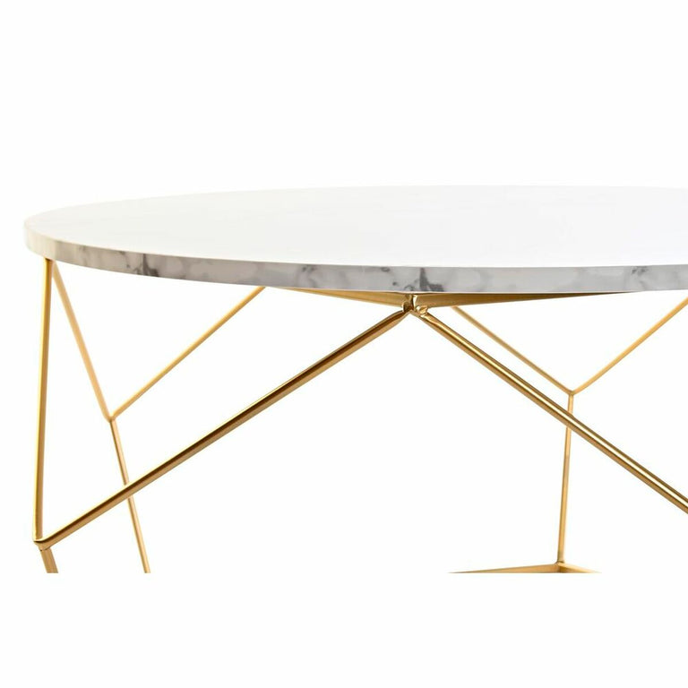 Set de 2 Tables Gigognes DKD Home Decor 80 x 80 x 42 cm Doré Métal Bois MDF