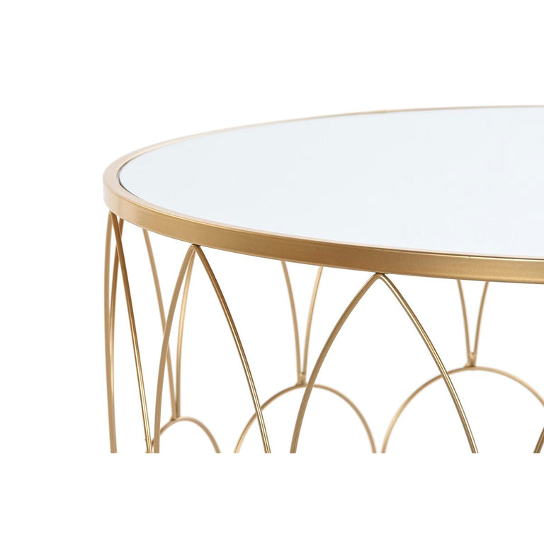 Jeu de 2 tables DKD Home Decor Miroir Doré Métal 80 x 80 x 47 cm