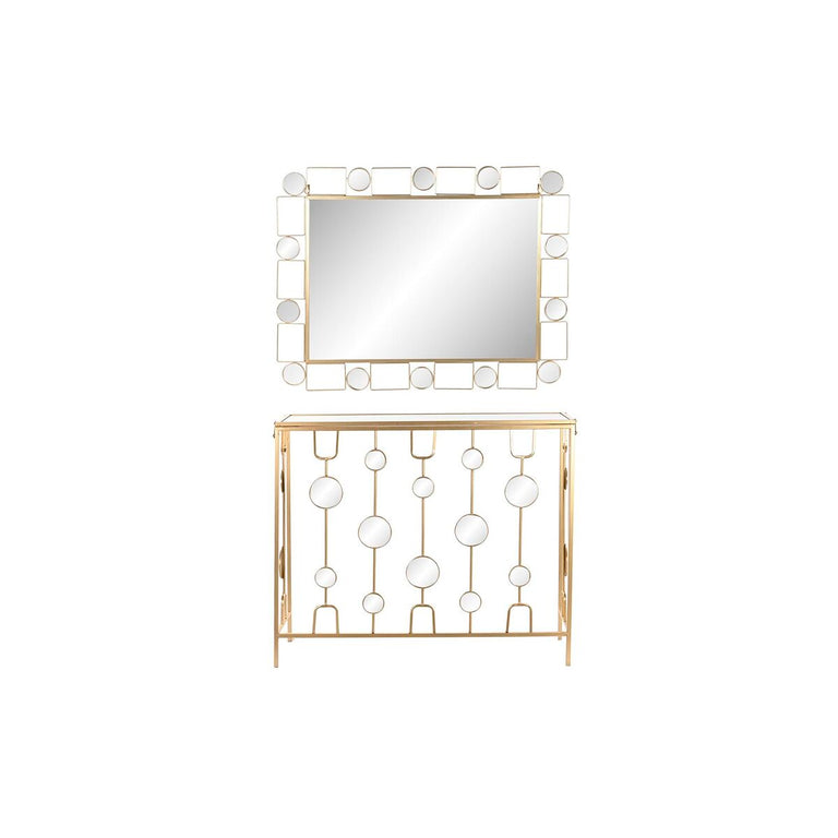 Console DKD Home Decor Miroir Doré Métal (92 x 32 x 78 cm)