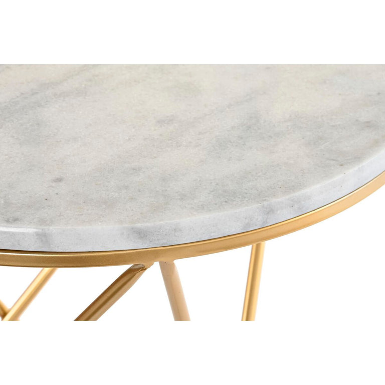 Table d'appoint DKD Home Decor 50 x 50 x 59,5 cm Doré Métal Marbre