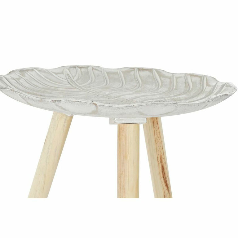 Table d'appoint DKD Home Decor Sapin Beige Blanc 40 x 40 x 45 cm Bois MDF (2 Unités)