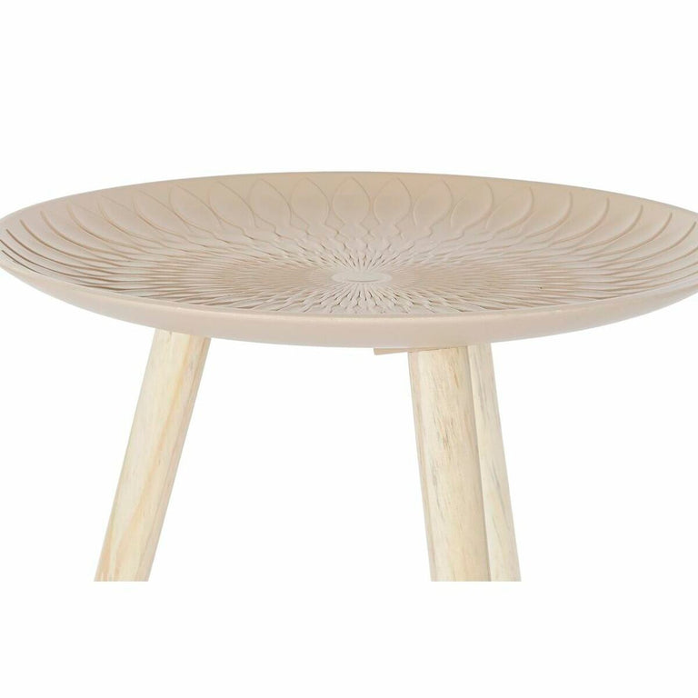 Table d'appoint DKD Home Decor 44 x 44 x 45 cm Sapin Beige Blanc Bois MDF (2 Unités)
