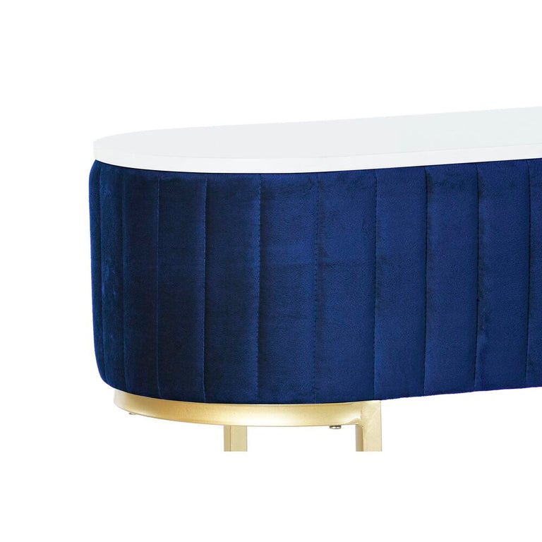 Console DKD Home Decor Bleu Doré Blanc Marbre 120 x 35 x 80 cm