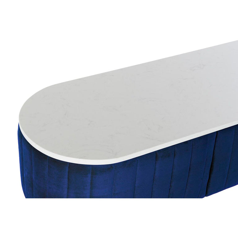 Console DKD Home Decor Bleu Doré Blanc Marbre 120 x 35 x 80 cm