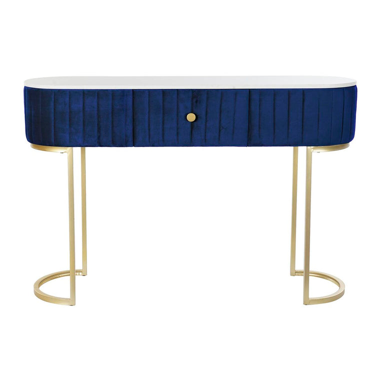 Console DKD Home Decor Bleu Doré Blanc Marbre 120 x 35 x 80 cm