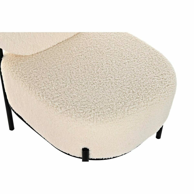 Fauteuil DKD Home Decor 54 x 60 x 76 cm 54 x 64 x 80 cm Noir Beige Métal Blanc