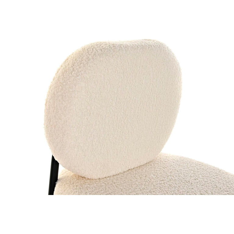 Fauteuil DKD Home Decor 54 x 60 x 76 cm 54 x 64 x 80 cm Noir Beige Métal Blanc