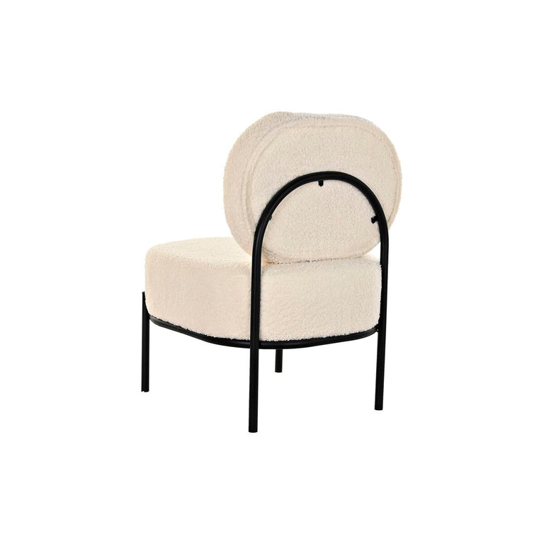 Fauteuil DKD Home Decor 54 x 60 x 76 cm 54 x 64 x 80 cm Noir Beige Métal Blanc