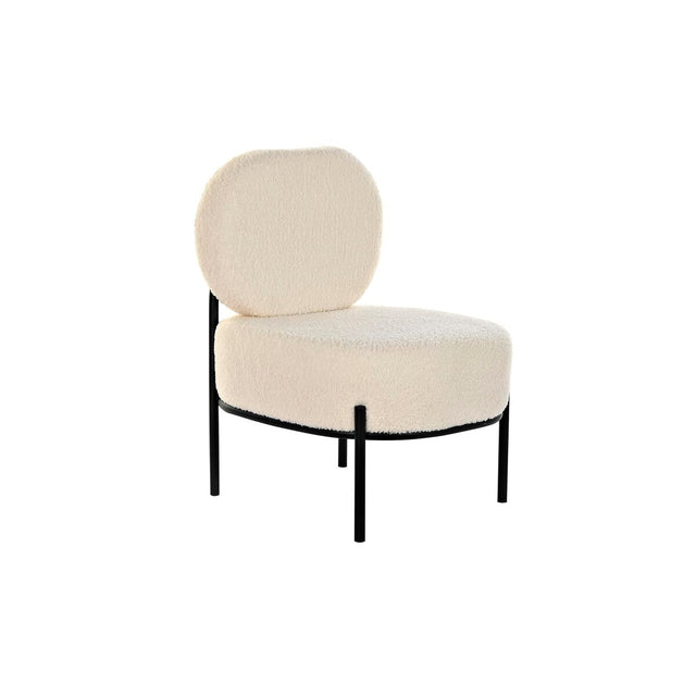 Fauteuil DKD Home Decor 54 x 60 x 76 cm 54 x 64 x 80 cm Noir Beige Métal Blanc