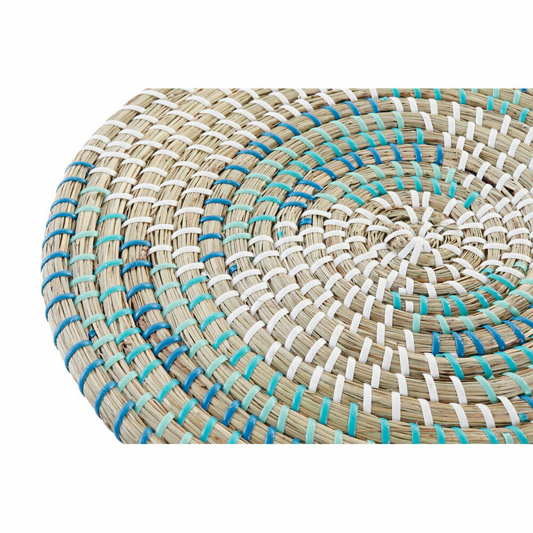 Dessous de plat DKD Home Decor Naturel Turquoise Blanc Herbier marin 33 x 1 x 33 cm