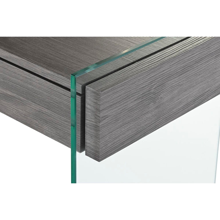 Console DKD Home Decor Verre Gris Transparent 120 x 40 x 76 cm Bois MDF