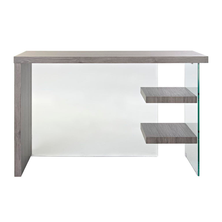 Bureau DKD Home Decor Verre Gris Transparent MDF Verre trempé (120 x 50 x 76 cm)