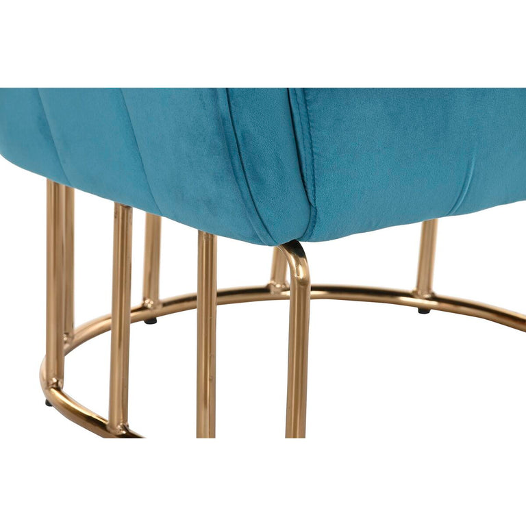 Fauteuil DKD Home Decor 76 x 76 x 74 cm Doré Métal Turquoise