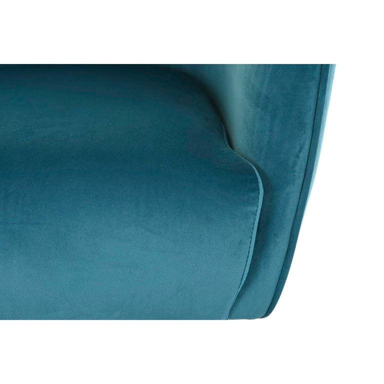 Fauteuil DKD Home Decor 76 x 76 x 74 cm Doré Métal Turquoise