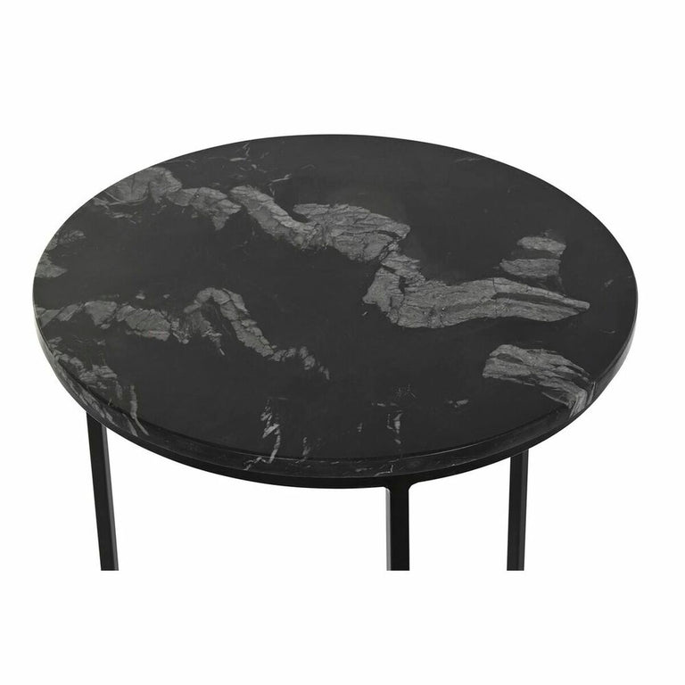 Jeu de 2 tables DKD Home Decor Noir Métal Marbre 41 x 41 x 60 cm
