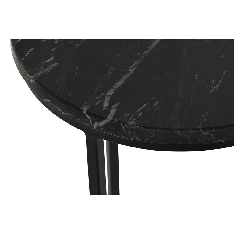 Jeu de 2 tables DKD Home Decor Noir Métal Marbre 41 x 41 x 60 cm