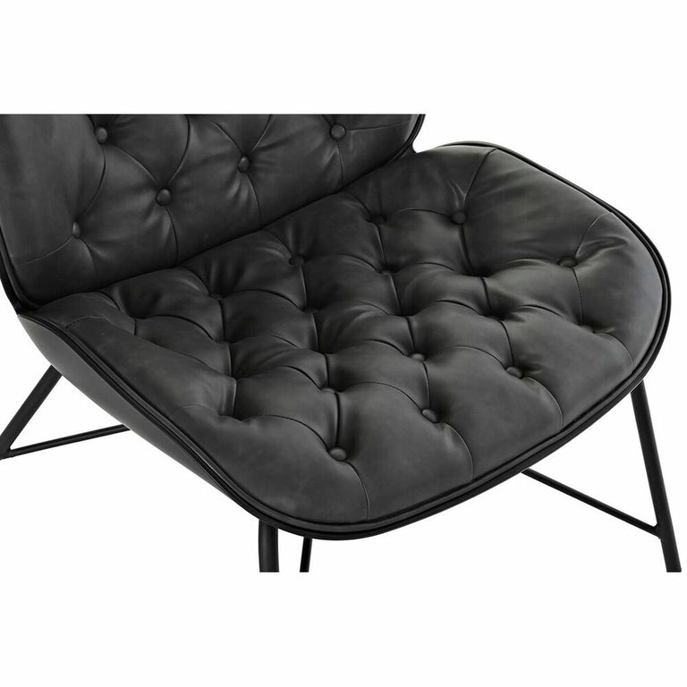 Siège DKD Home Decor 69 x 76 x 85 cm Noir Métal Polyuréthane Gris foncé