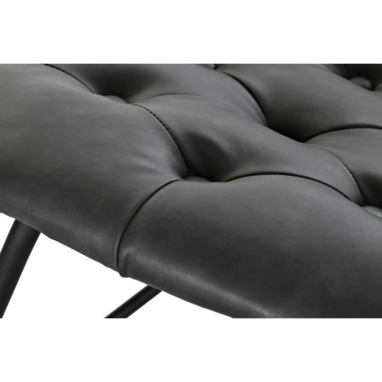 Siège DKD Home Decor 69 x 76 x 85 cm Noir Métal Polyuréthane Gris foncé