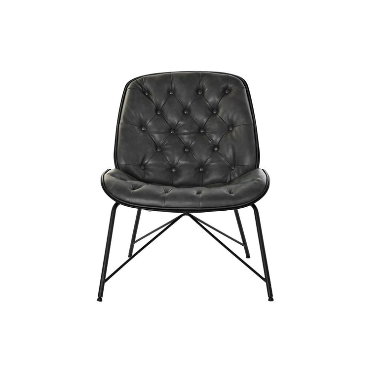 Siège DKD Home Decor 69 x 76 x 85 cm Noir Métal Polyuréthane Gris foncé