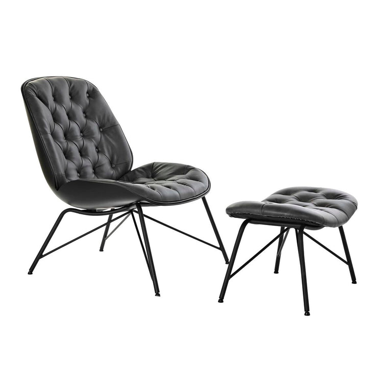 Siège DKD Home Decor 69 x 76 x 85 cm Noir Métal Polyuréthane Gris foncé