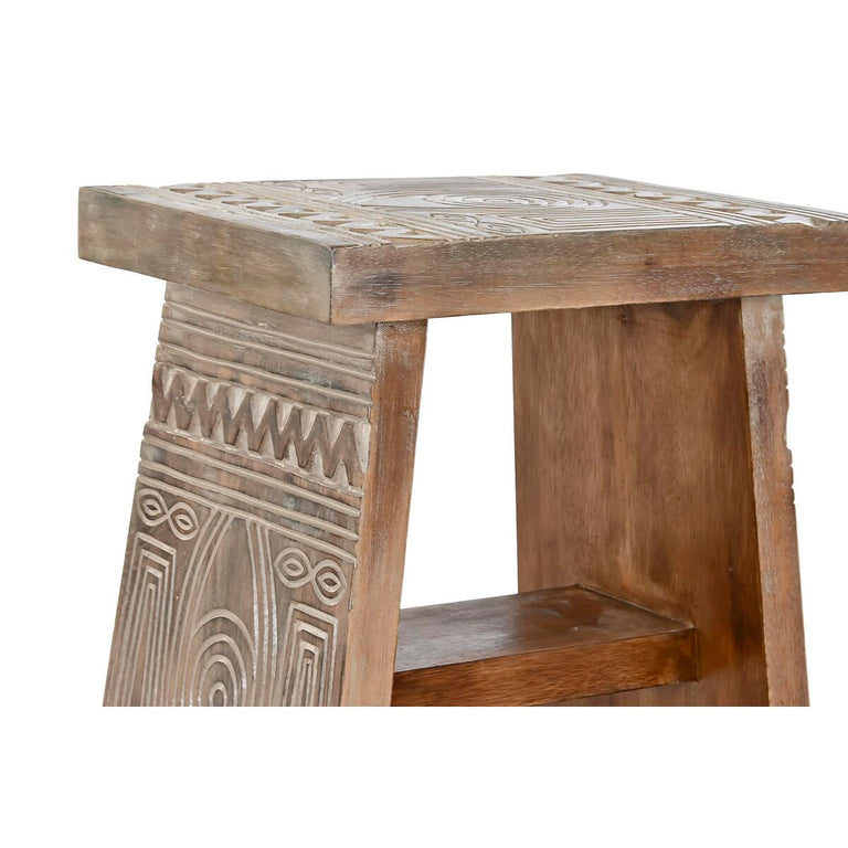 Table d'appoint DKD Home Decor Naturel Blanc Bois d'albassia (41 x 30,5 x 50 cm) (40 x 30 x 50 cm)