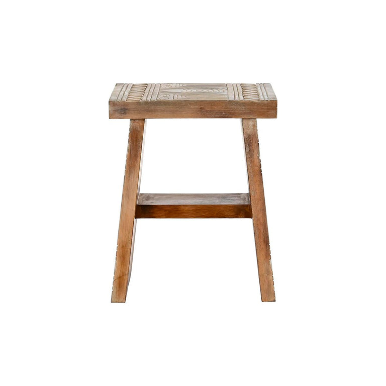 Table d'appoint DKD Home Decor Naturel Blanc Bois d'albassia (41 x 30,5 x 50 cm) (40 x 30 x 50 cm)