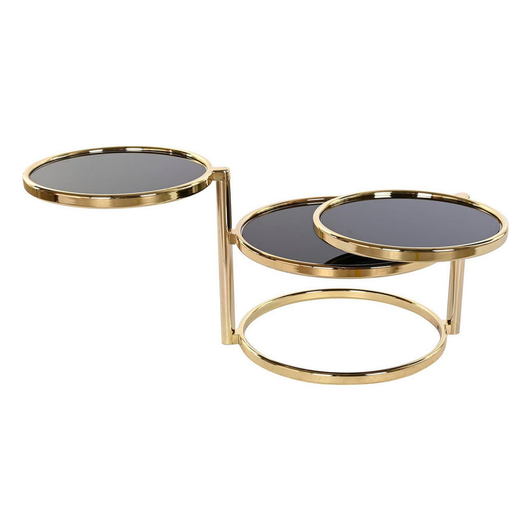 Table d'appoint DKD Home Decor Verre Doré Acier (58 x 50 x 43 cm)