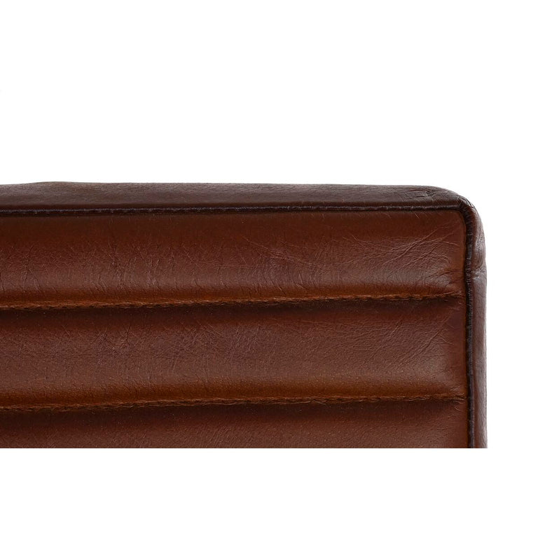 Siège DKD Home Decor Noir Métal Marron Cuir (75 x 89 x 90 cm)
