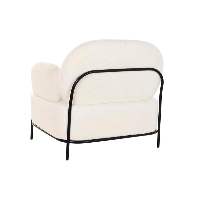 Siège DKD Home Decor 86 x 74 x 77 cm Noir Métal Blanc