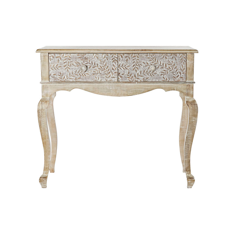 Console DKD Home Decor 91 x 42 x 81 cm Naturel Blanc Bois de manguier